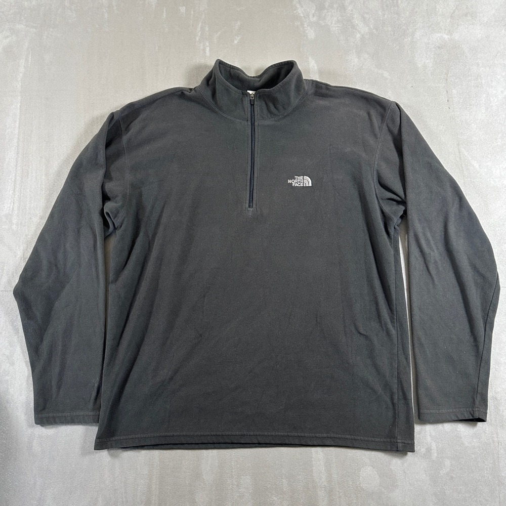 The North Face TKA 100 Pullover Mens M Gray Fleece Quarter Zip Gorpcore Outdoor